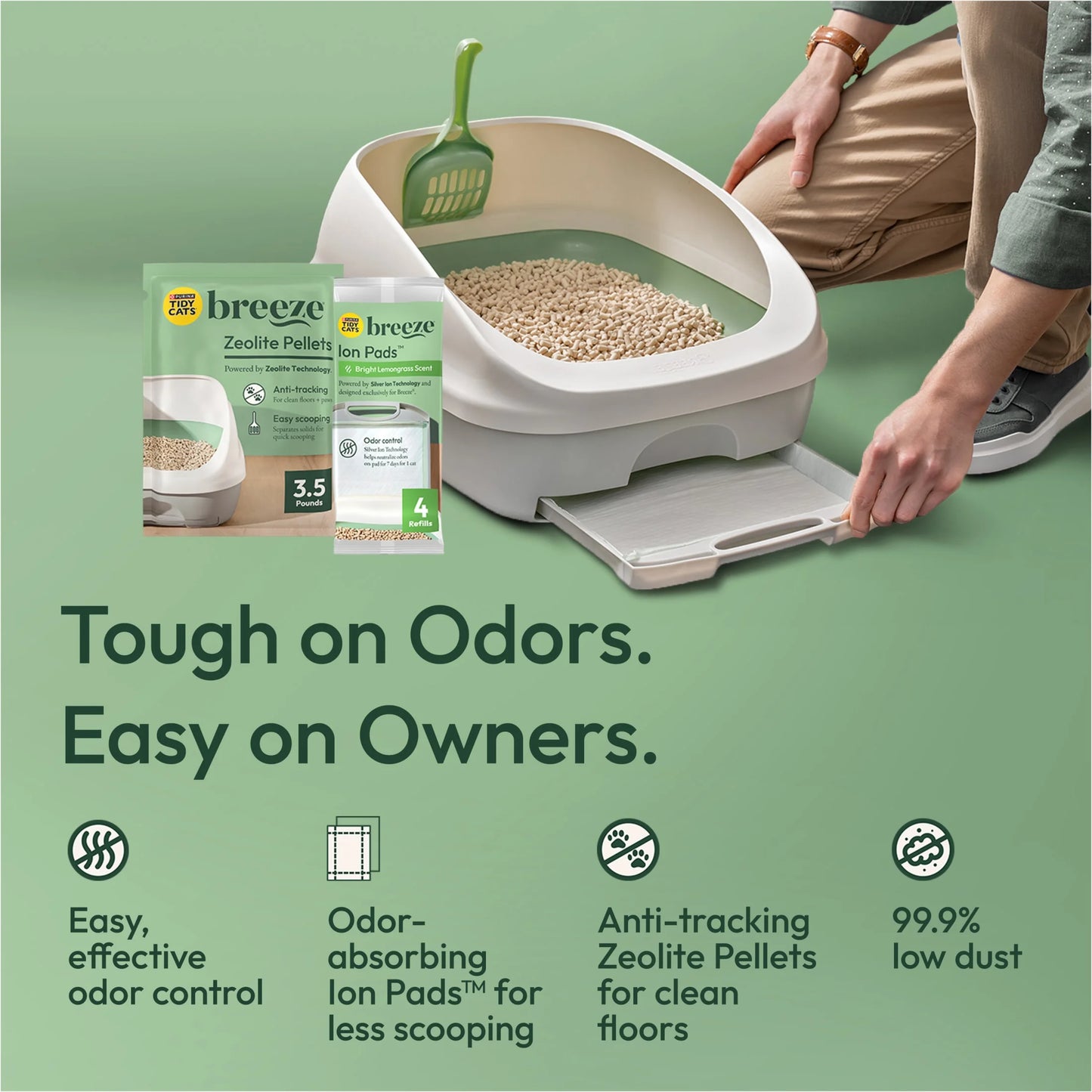 Purina  Breeze Bright Lemongrass Scented Ion Cat Litter Pads Refill Pack